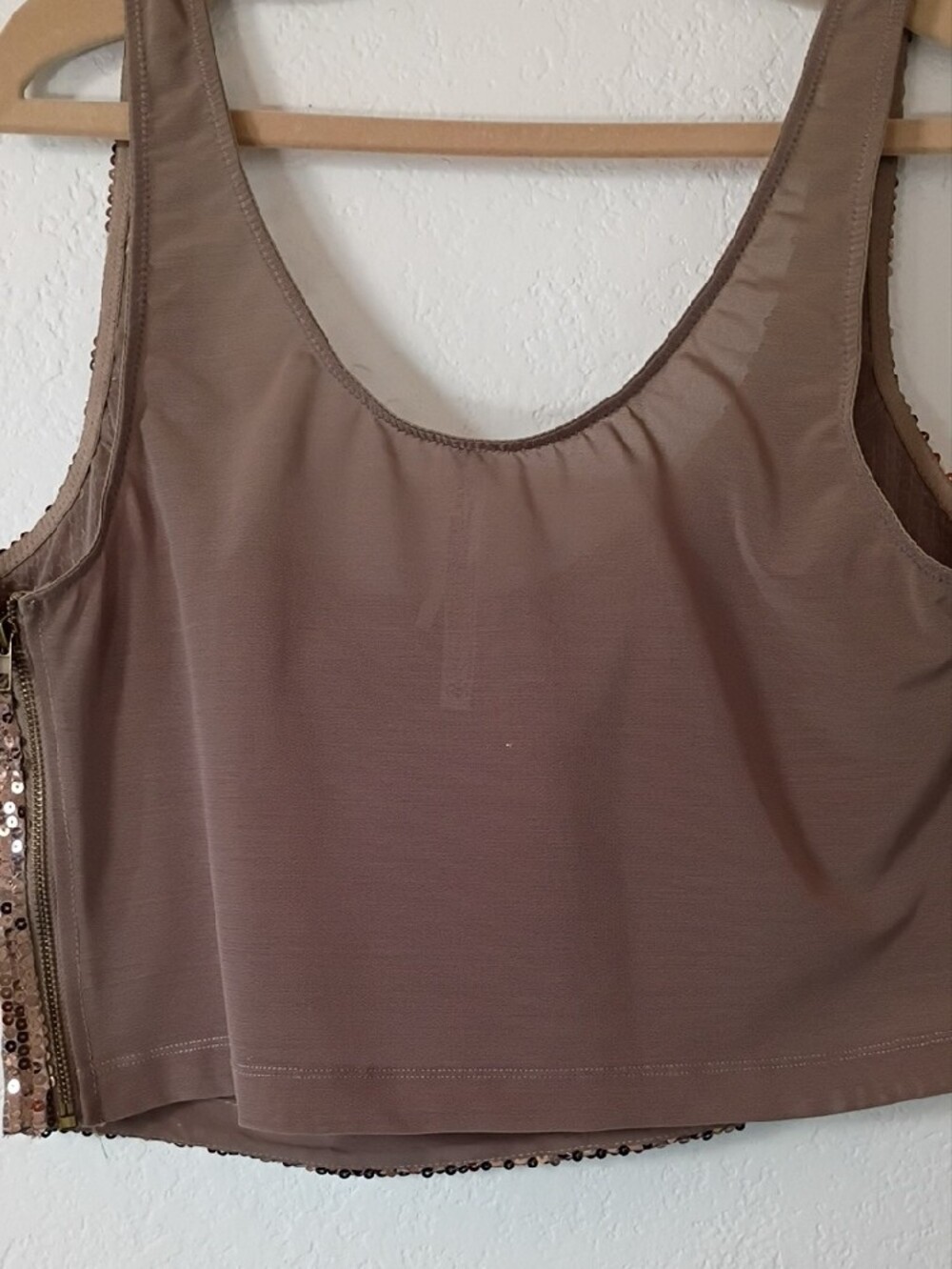 Anthropologie Women's Keyhole Sequin Crop Top Size L - Picture 7 of 13